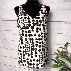 Banana Republic Black and White tank with Spots M